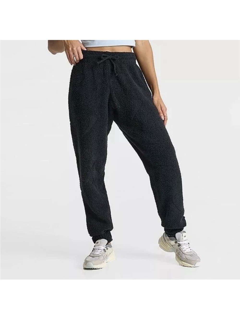 NIKE Phoenix Cozy Knit Boucle Pants Black Oversized Joggers